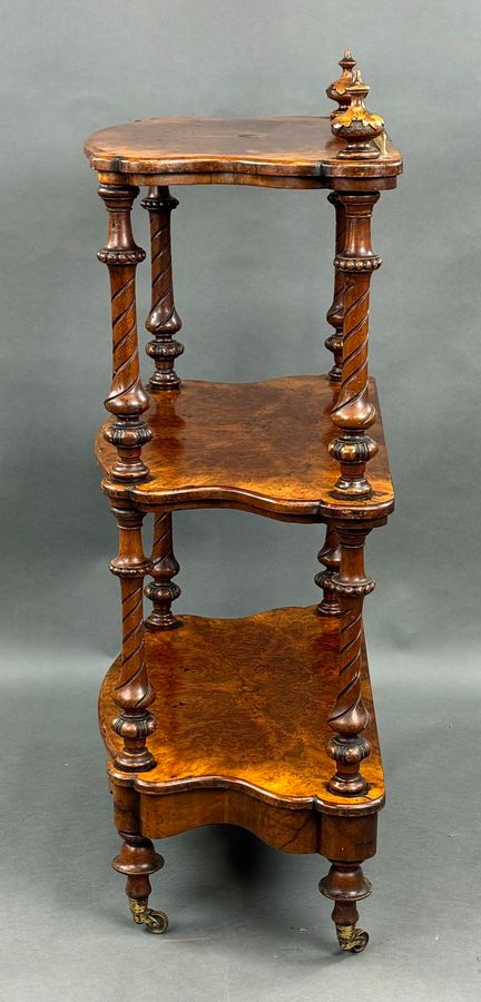 Antique Victorian Burr Walnut Whatnot