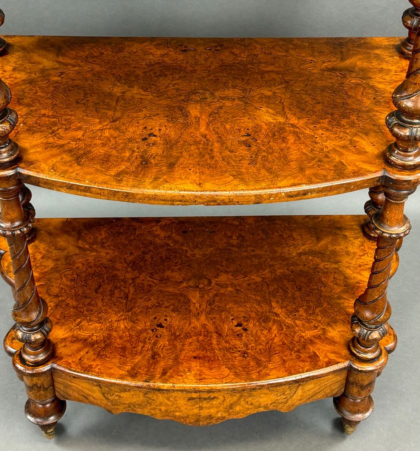 Antique Victorian Burr Walnut Whatnot