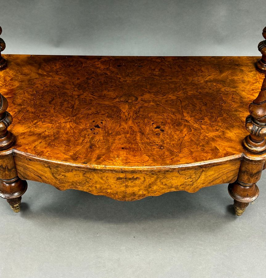 Antique Victorian Burr Walnut Whatnot