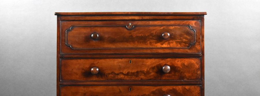 Antique William IV Flame Mahogany Secretaire Bookcase