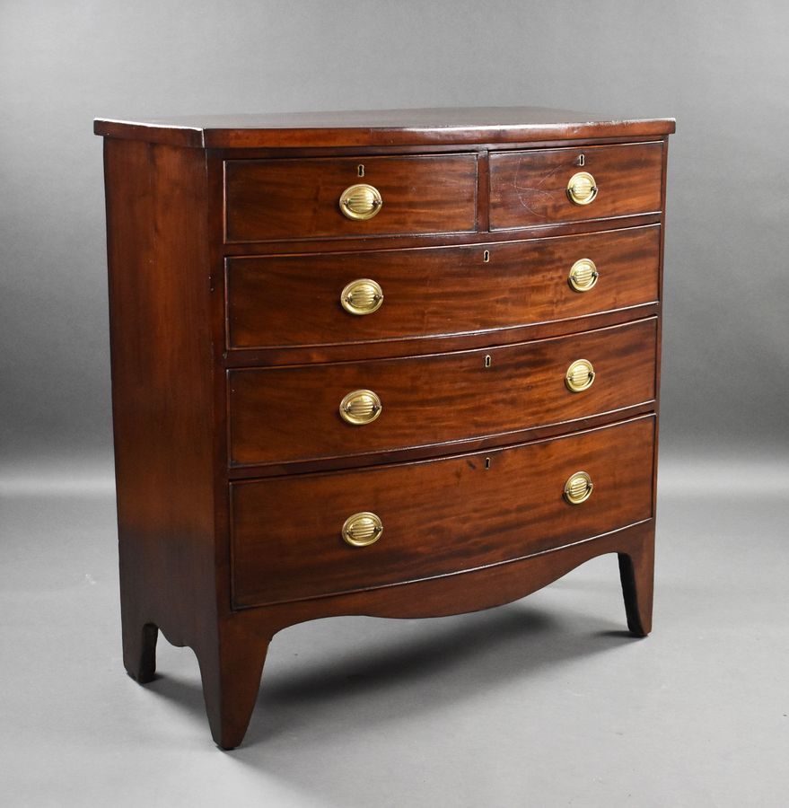 Regency Mahogany Bow Front Chest of Drawers