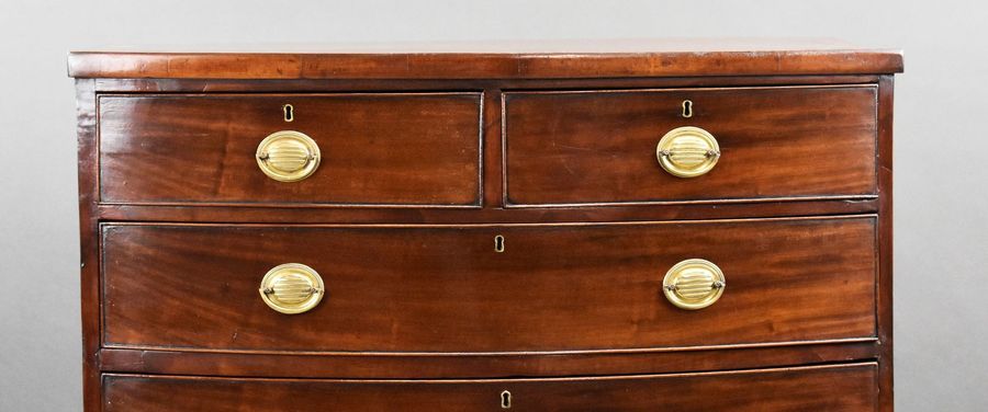 Antique Regency Mahogany Bow Front Chest of Drawers