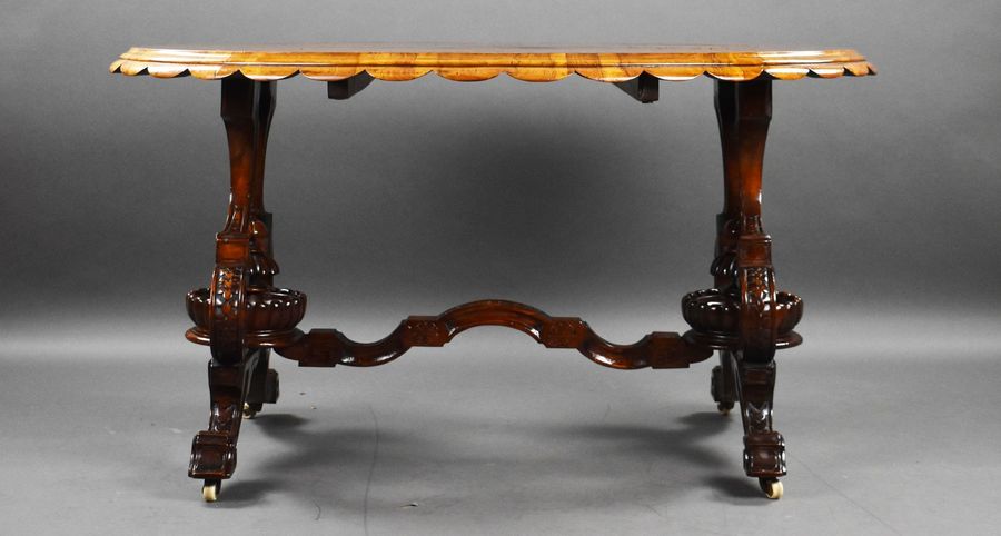 Antique Victorian Burr Walnut Inlaid Centre Table