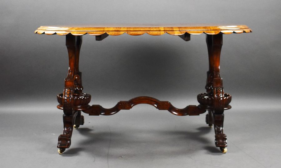 Antique Victorian Burr Walnut Inlaid Centre Table