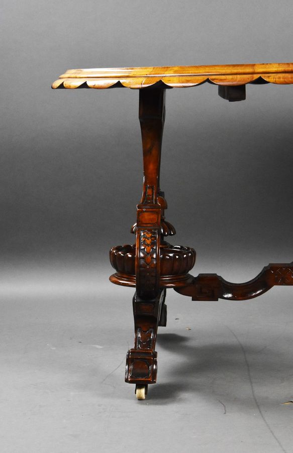 Antique Victorian Burr Walnut Inlaid Centre Table