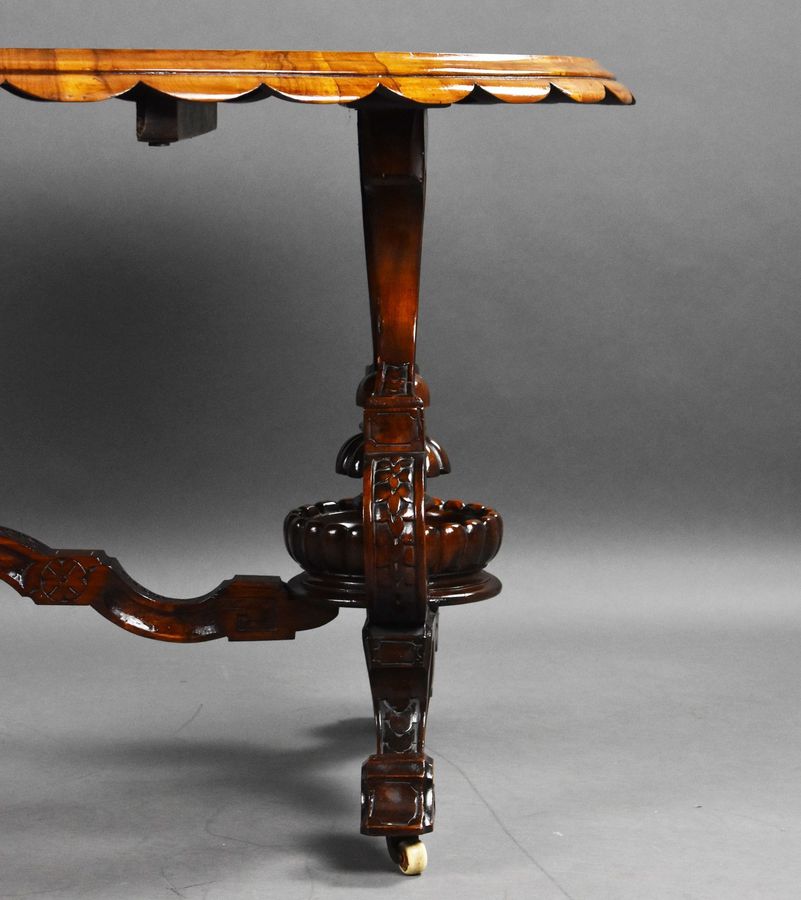 Antique Victorian Burr Walnut Inlaid Centre Table