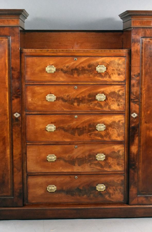 Antique Victorian Flame Mahogany Wardrobe