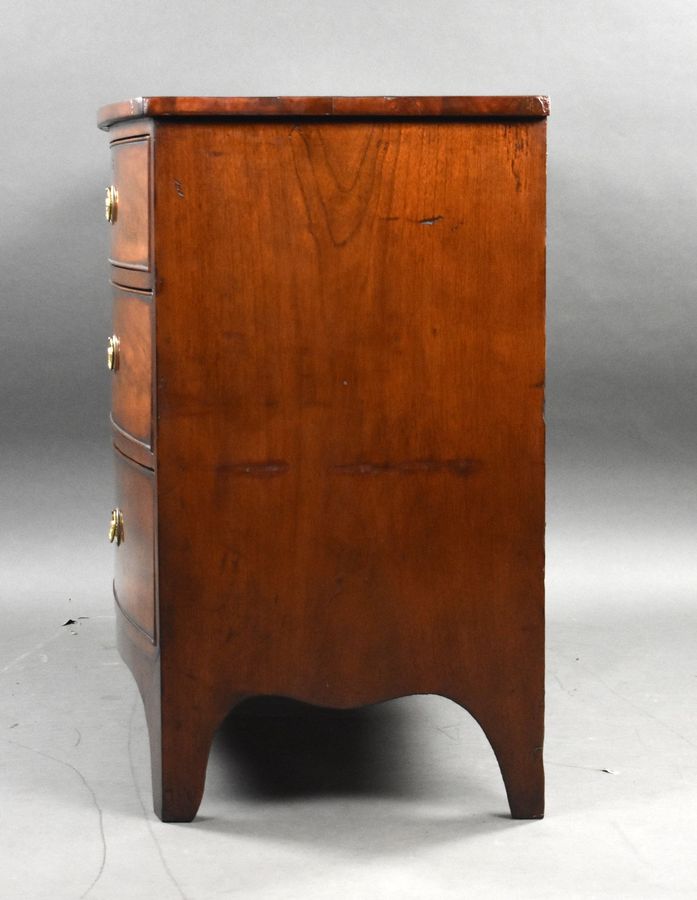 Antique Regency Flame Mahogany Bow Front Chest