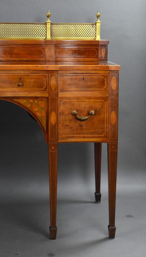 Antique Large Edwardian Mahogany & Inlaid Serpentine Sideboard