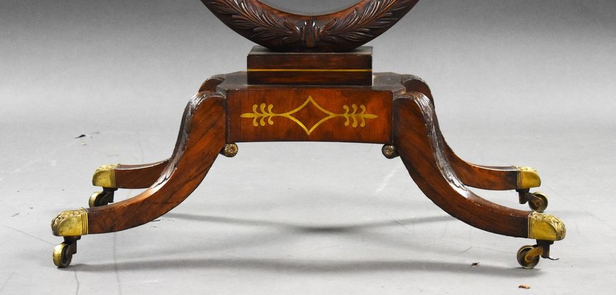 Antique Pair of Regency Rosewood Brass Inlaid Card Table