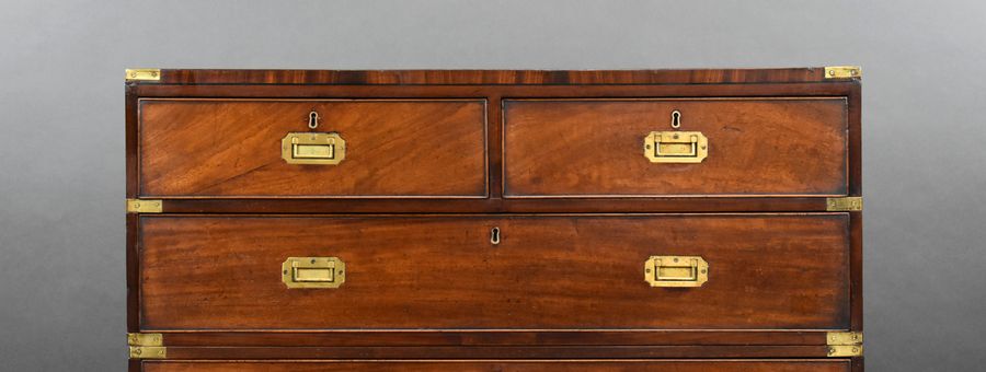 Antique Victorian Mahogany Campaign Chest