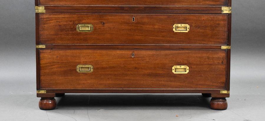 Antique Victorian Mahogany Campaign Chest