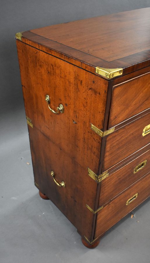 Antique Victorian Mahogany Campaign Chest