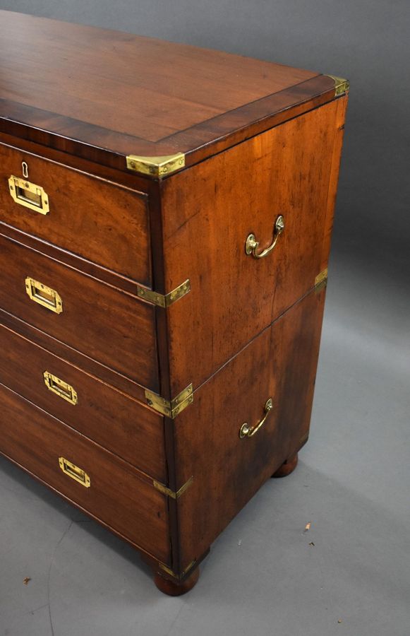 Antique Victorian Mahogany Campaign Chest