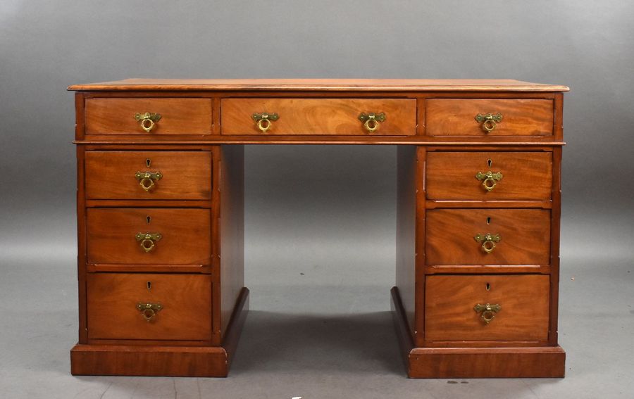 Victorian Satinwood Pedestal Desk