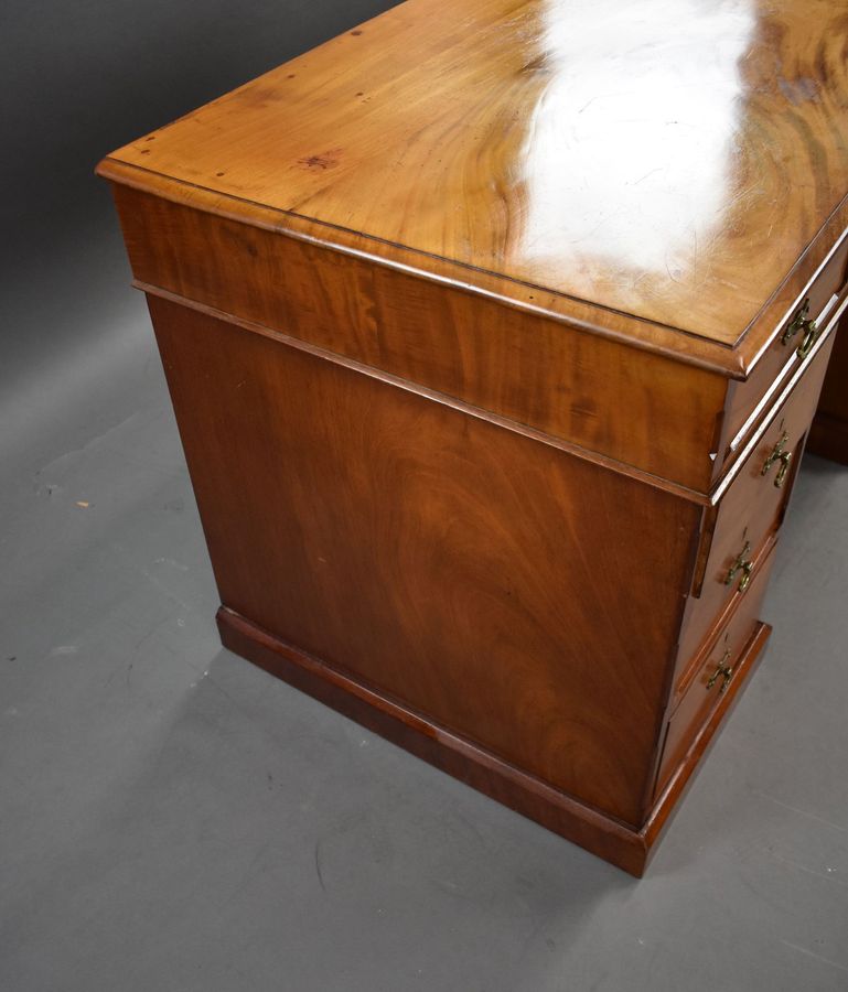 Antique Victorian Satinwood Pedestal Desk