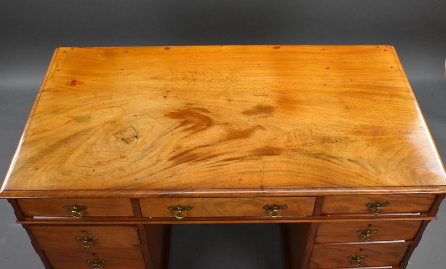 Antique Victorian Satinwood Pedestal Desk