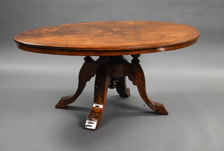 Victorian Walnut Inlaid Coffee Table