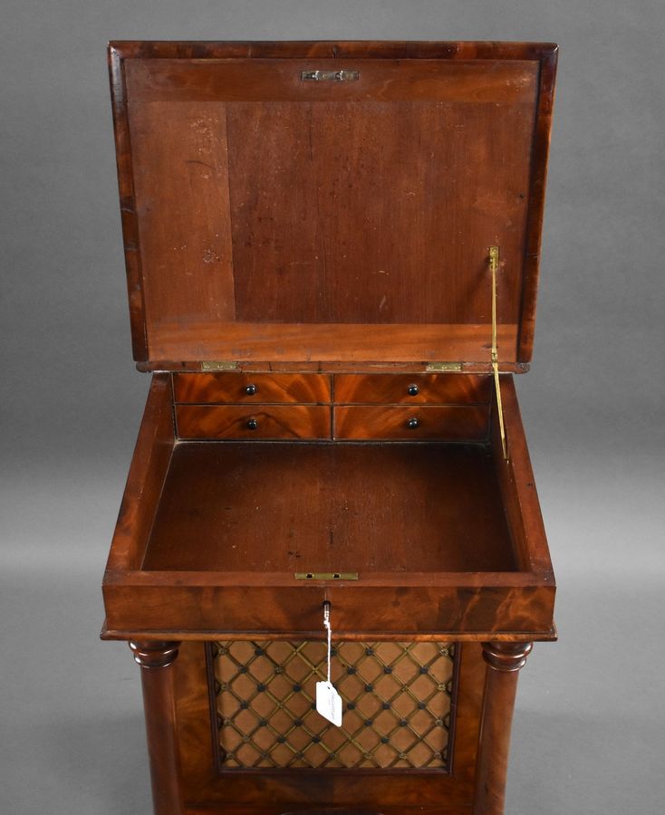 Antique Victorian Flame Mahogany Davenport