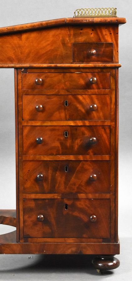 Antique Victorian Flame Mahogany Davenport