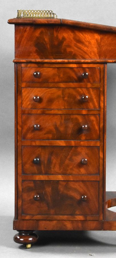 Antique Victorian Flame Mahogany Davenport