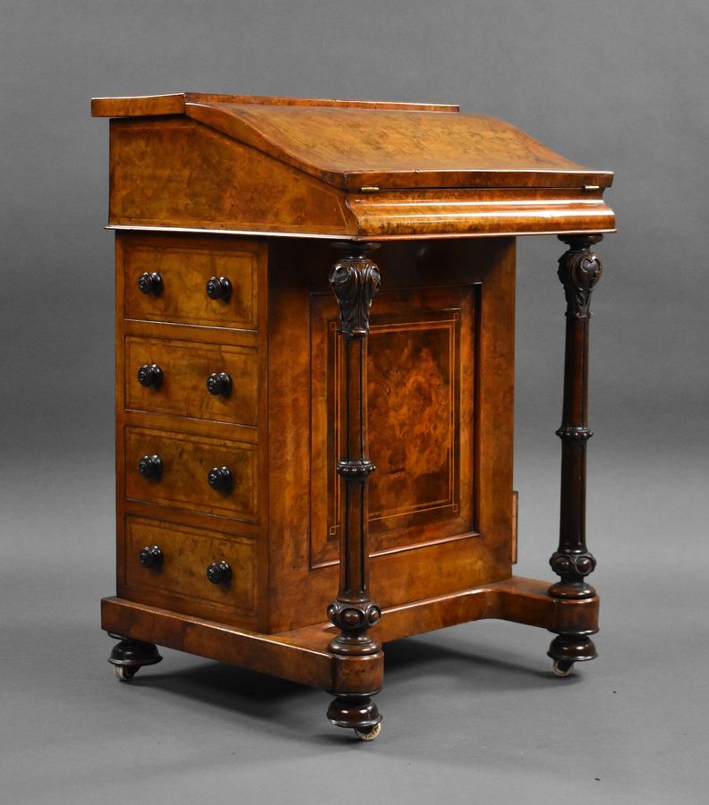 Victorian Burr Walnut Davenport