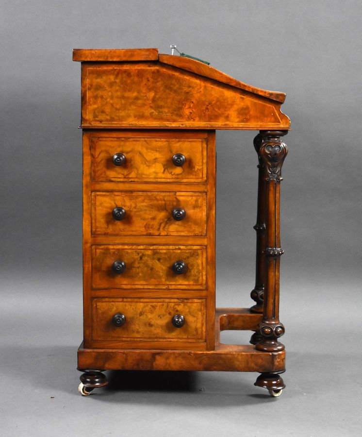 Antique Victorian Burr Walnut Davenport