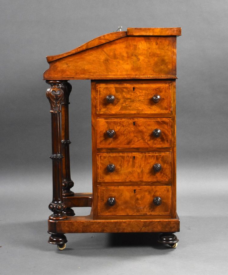 Antique Victorian Burr Walnut Davenport