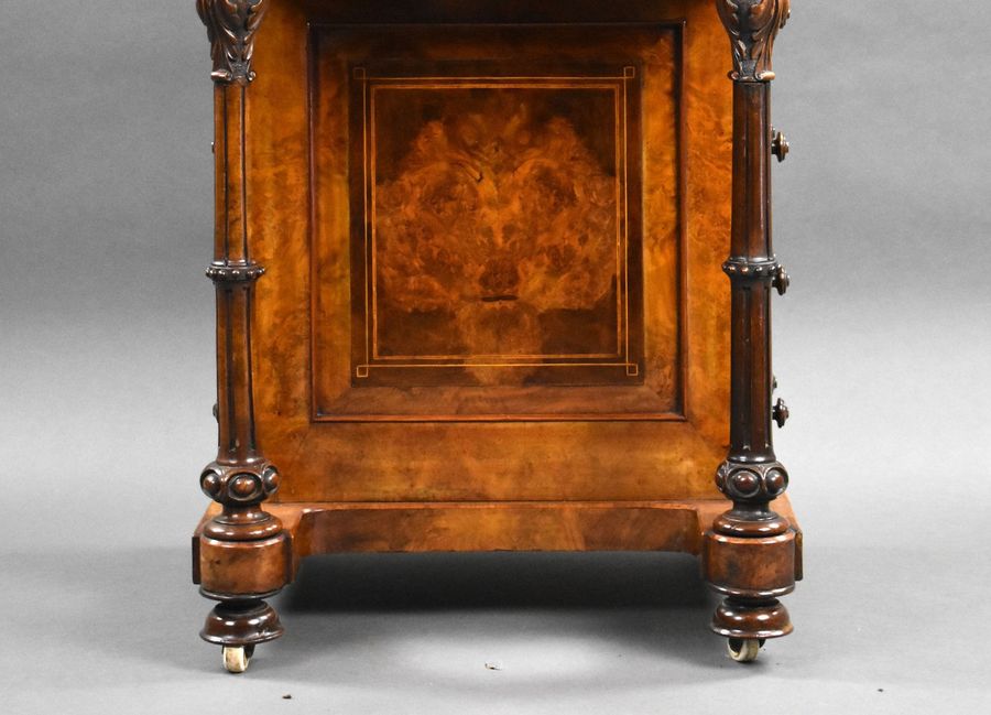 Antique Victorian Burr Walnut Davenport