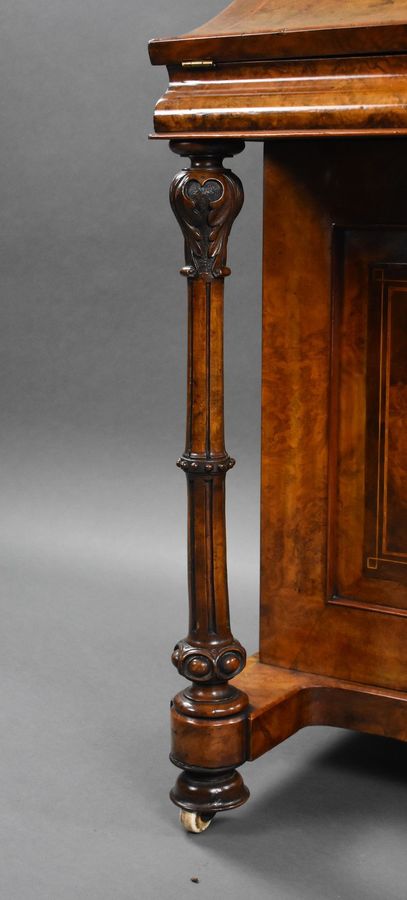 Antique Victorian Burr Walnut Davenport