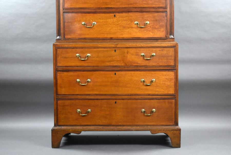 Antique George III Oak Chest on Chest