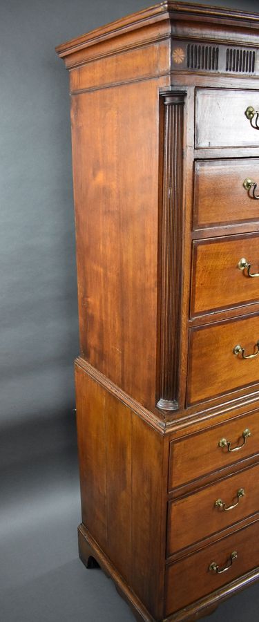 Antique George III Oak Chest on Chest