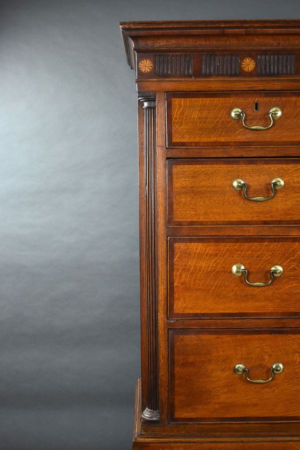 Antique George III Oak Chest on Chest