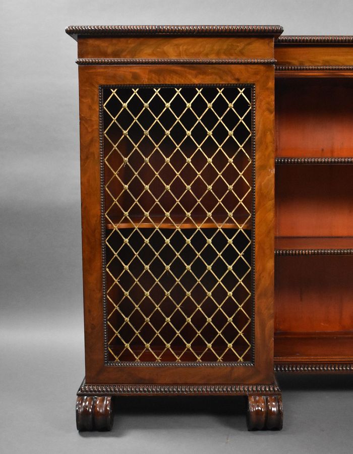 Antique Regency Mahogany Open Bookcase