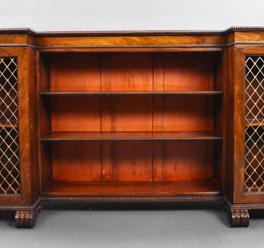 Antique Regency Mahogany Open Bookcase