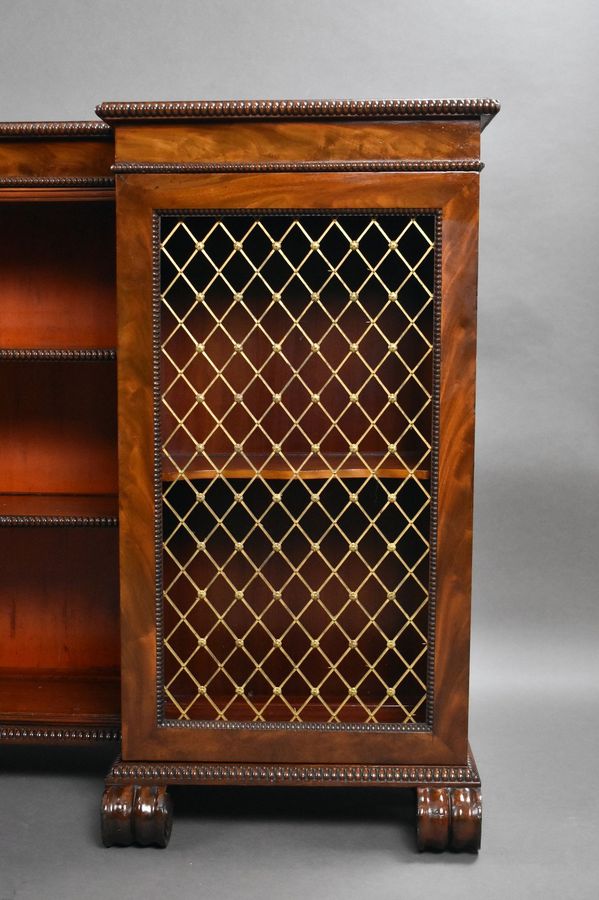 Antique Regency Mahogany Open Bookcase