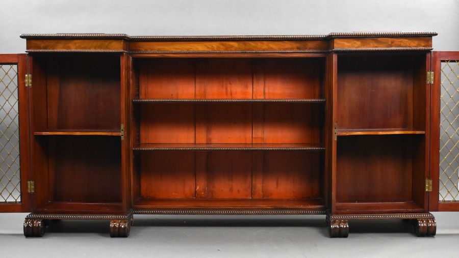 Antique Regency Mahogany Open Bookcase