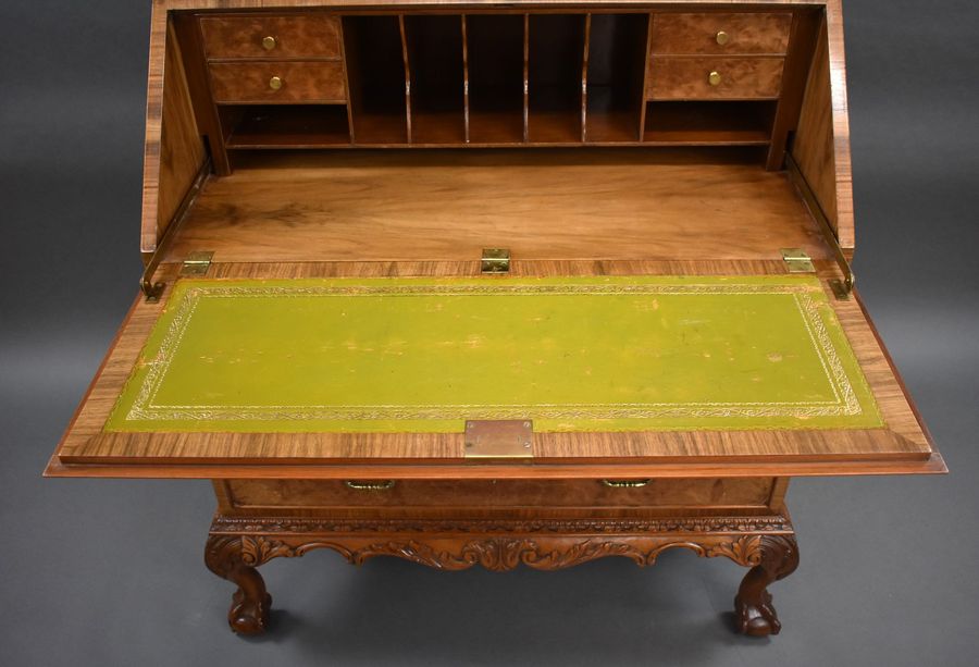 Antique Antique Burr Walnut Bureau Bokcase