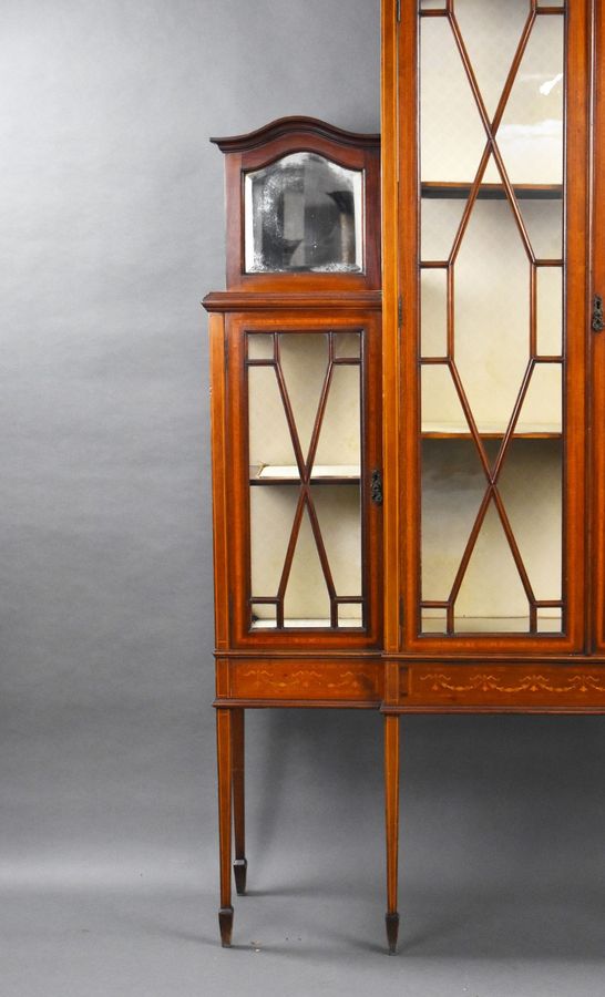 Antique Edwardian Mahogany Inlaid Display Cabinet