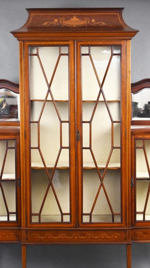 Antique Edwardian Mahogany Inlaid Display Cabinet