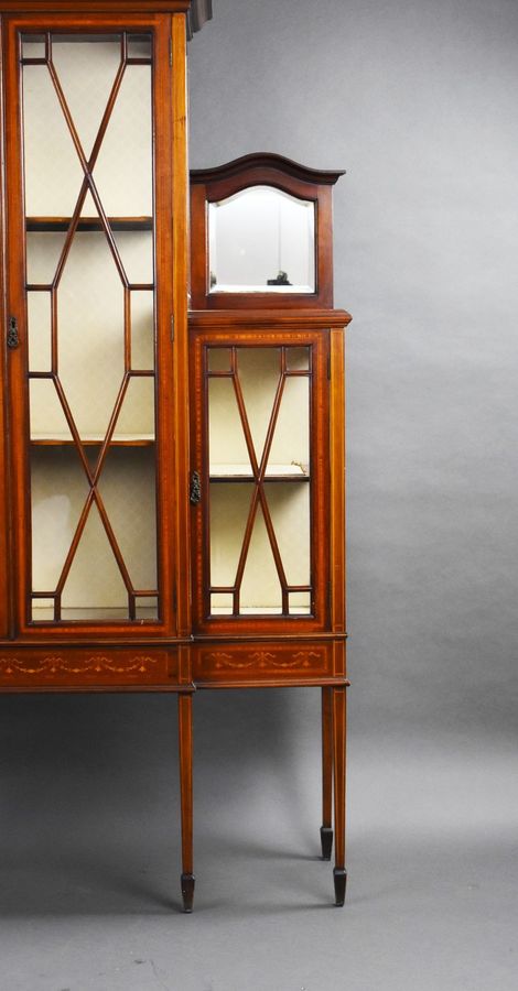 Antique Edwardian Mahogany Inlaid Display Cabinet