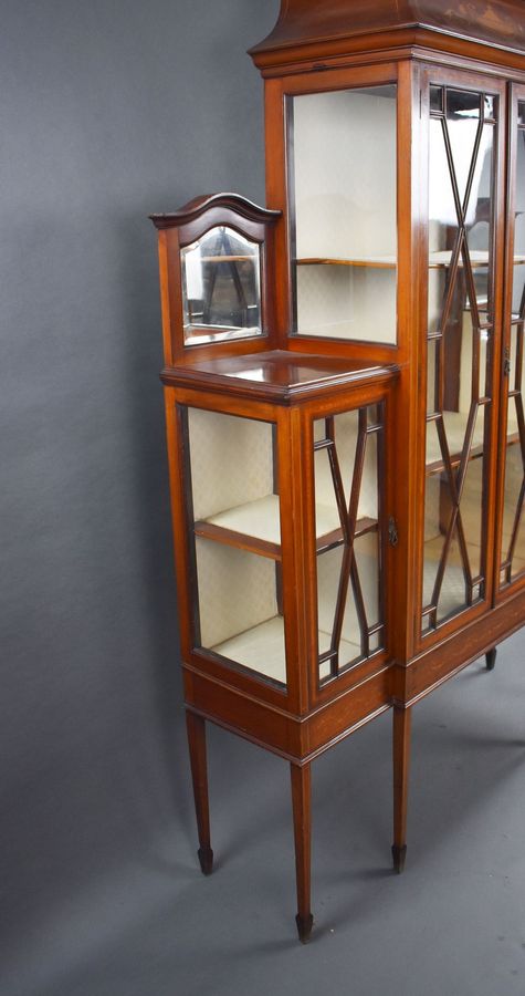 Antique Edwardian Mahogany Inlaid Display Cabinet