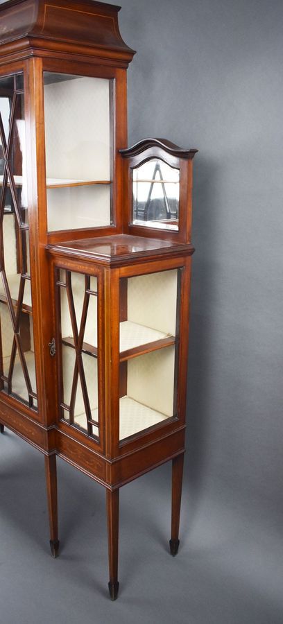 Antique Edwardian Mahogany Inlaid Display Cabinet