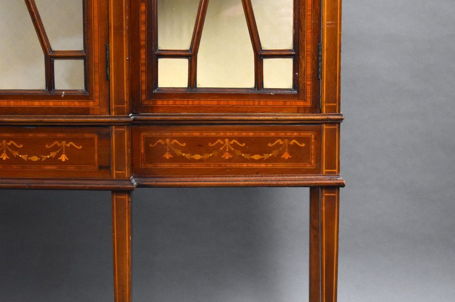 Antique Edwardian Mahogany Inlaid Display Cabinet