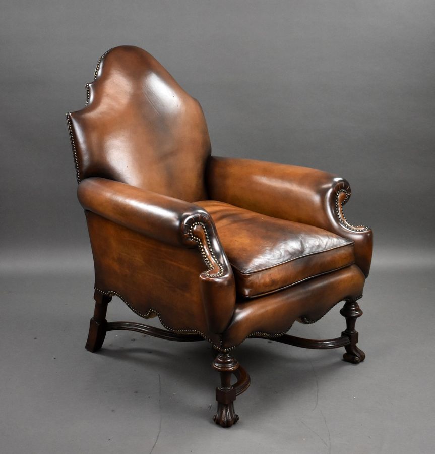 Victorian Hand Dyed Leather Armchair