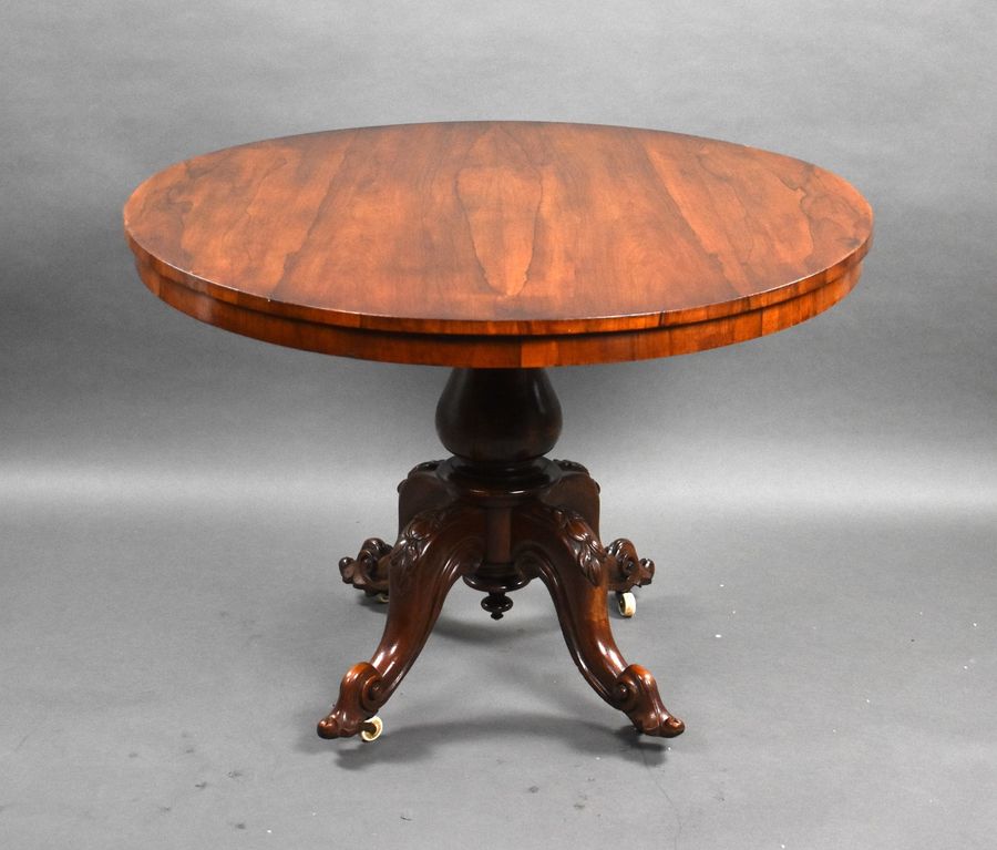 Antique Victorian Rosewood Oval Loo Table