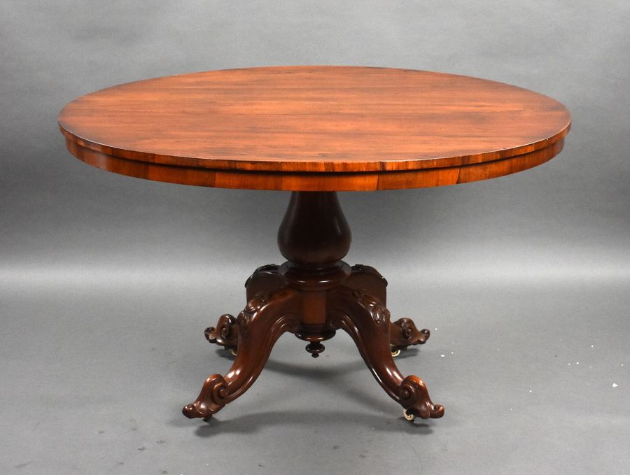 Antique Victorian Rosewood Oval Loo Table