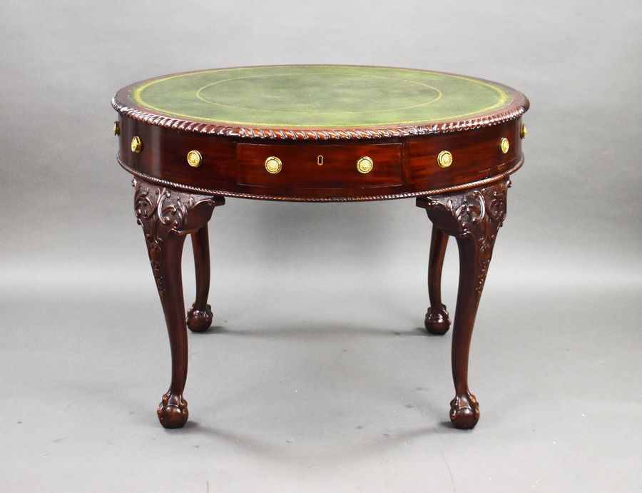 Antique Edwardian Mahogany Drum Table