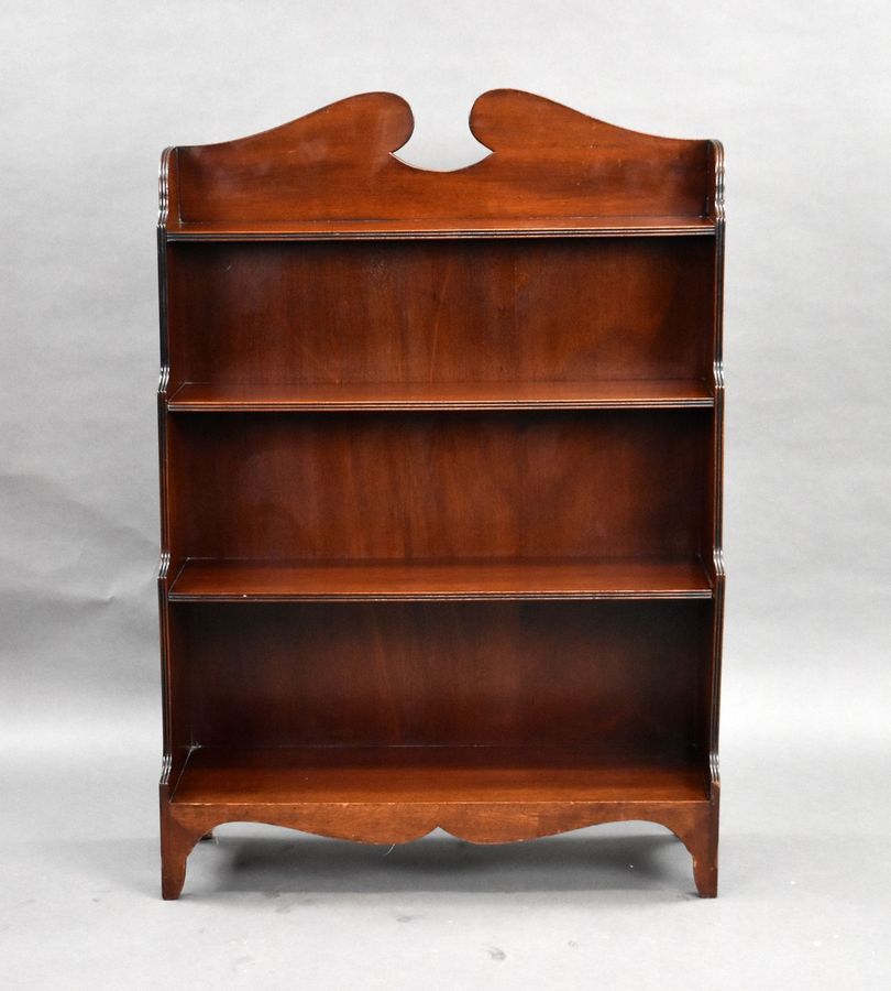 Antique Regency Style Mahogany Waterfall Bookcase