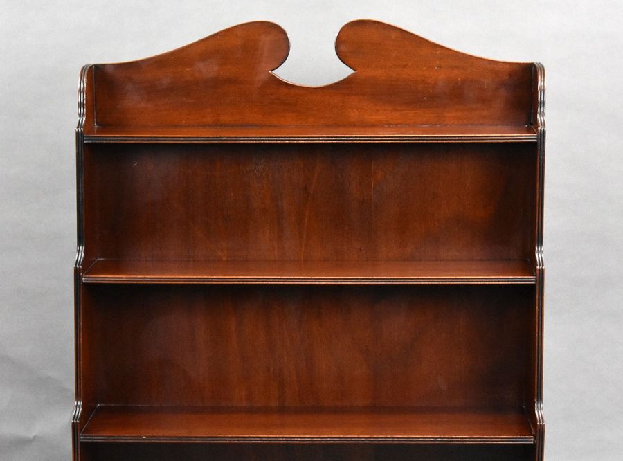 Antique Regency Style Mahogany Waterfall Bookcase